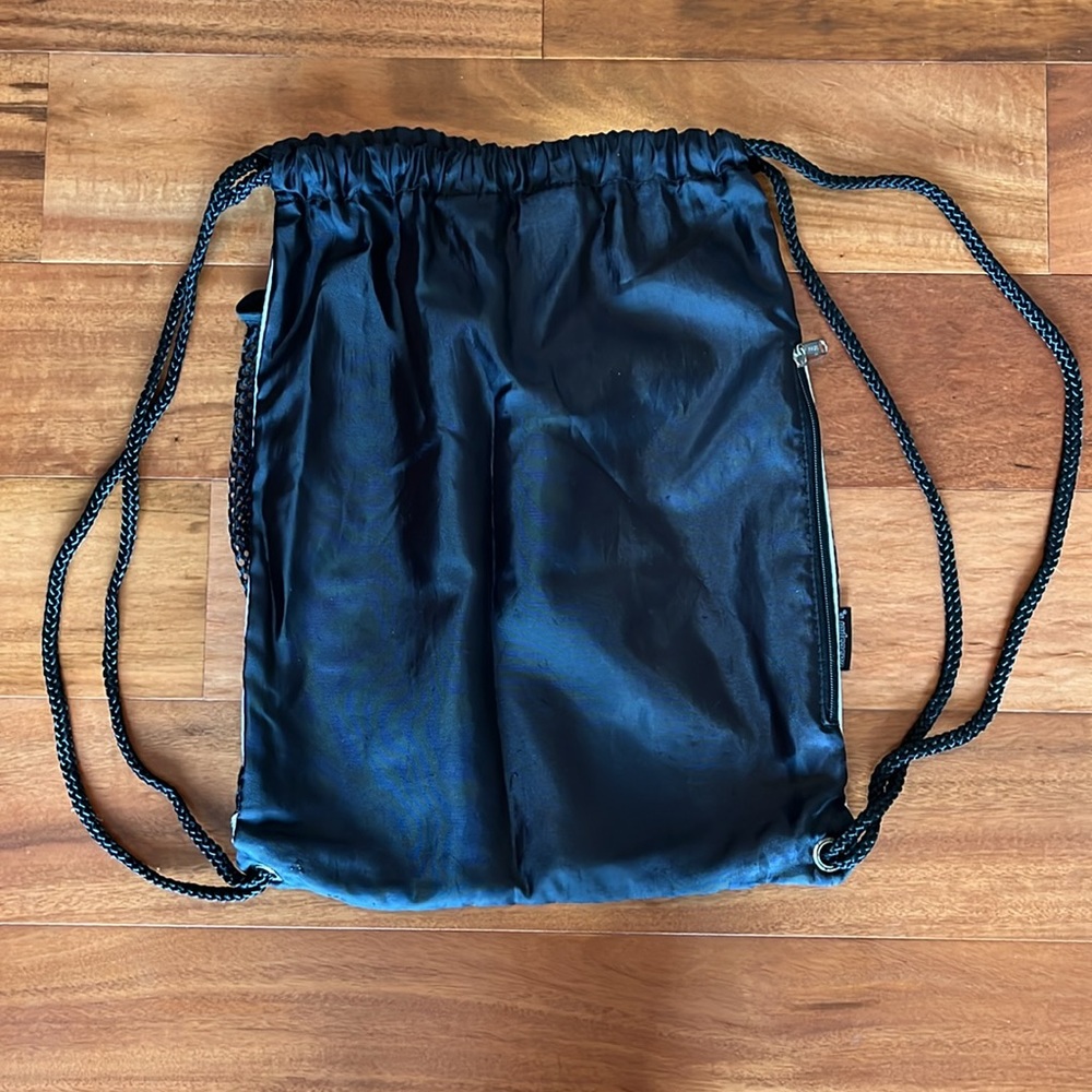 Black Mesh Drawstring Backpack - image 6